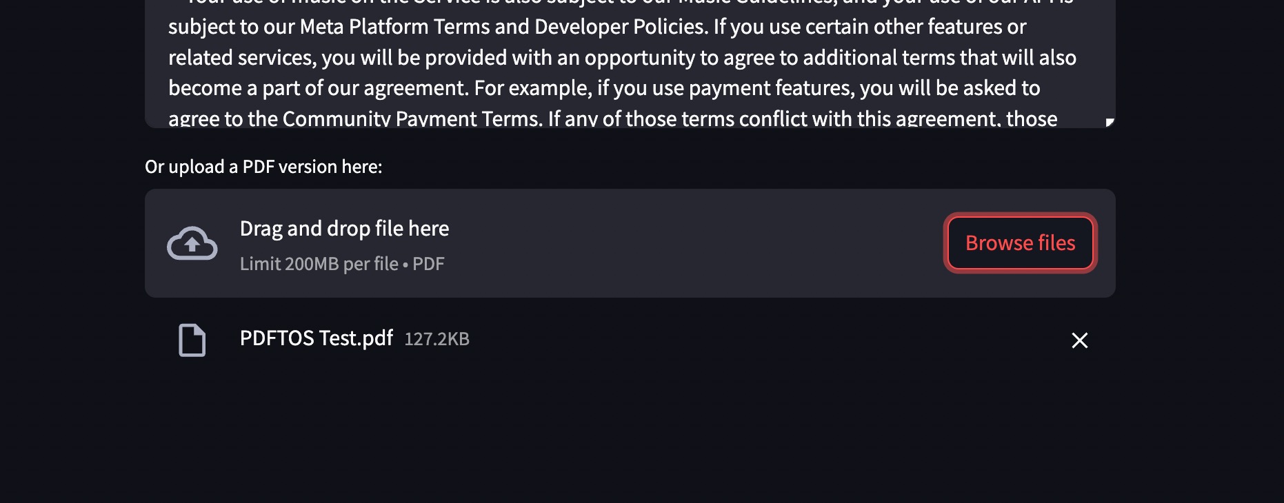 Contract Summarizer screenshot