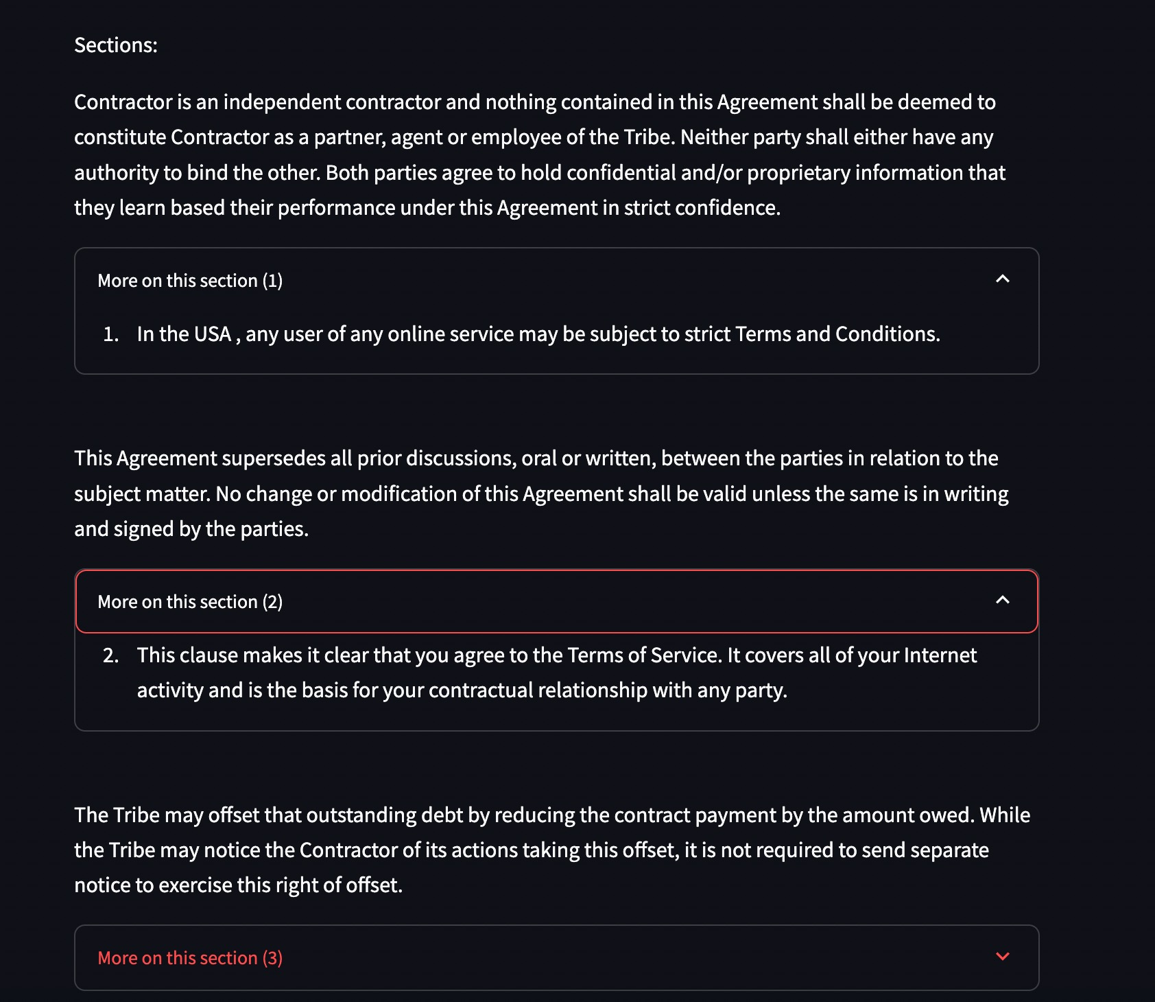Contract Summarizer screenshot